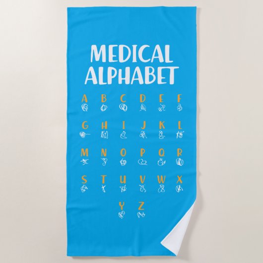 Medisch Alfabet Strandlaken (Voorkant)