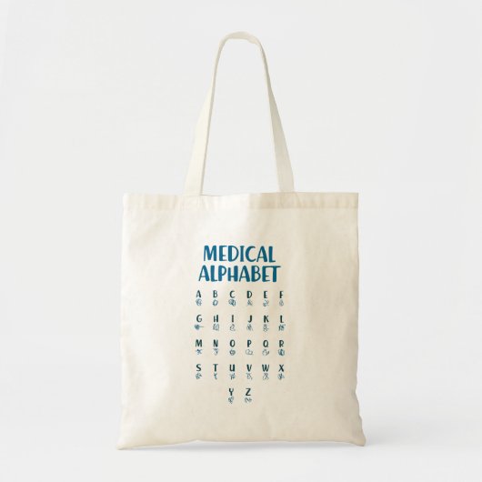 Medisch Alfabet Tote Bag (Voorkant)