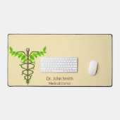Medisch alternatief Caduceus Groen blad Beige Bureaumat (Keyboard & Muis)