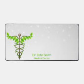 Medisch Alternatief Caduceus Groen Bladeren Wit Bureaumat (Voorkant)