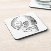 Medisch anatomische schedel, monochroom bier onderzetter (Linkerzijde)