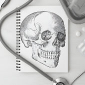 Medisch anatomische  schedel, monochroom notitieboek