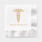 Medisch arts Caduceus beroepsnaam Folie Servetten (Voorkant)