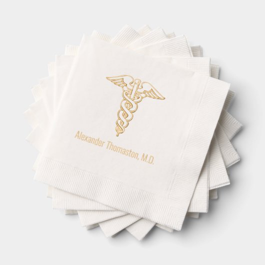 Medisch arts Caduceus beroepsnaam Folie Servetten (Insitu (Gestapeld))