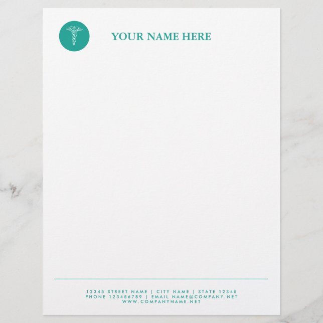 Medisch arts caduceus logo letterhead sjabloon briefhoofd (Voorkant)