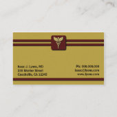 Medisch arts Caduceus Mosterd en Rood Visitekaartje (Achterkant)