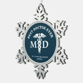 Medisch arts gepersonaliseerd tin sneeuwvlok ornament (Rechts)