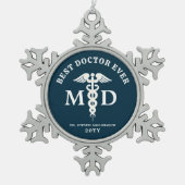 Medisch arts gepersonaliseerd tin sneeuwvlok ornament (Voorkant)