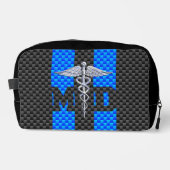 Medisch arts MD Caduceus Carbon Fiber Stripes Toilettasje (Voorkant)
