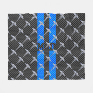Medisch arts MD Caduceus op blauwe strepen Fleece Deken
