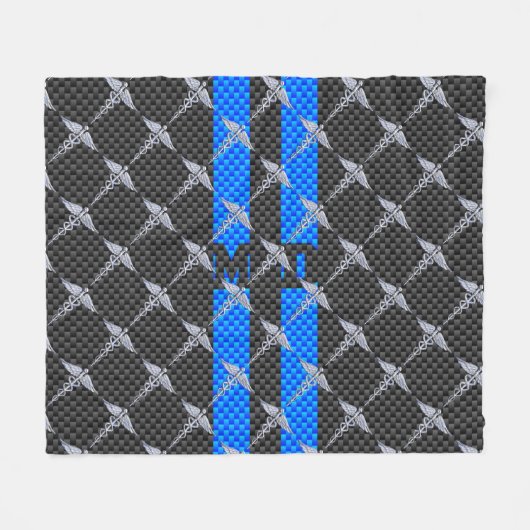 Medisch arts MD Caduceus op blauwe strepen Fleece Deken (Voorkant (Horizontaal))