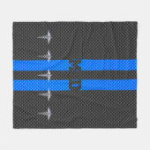 Medisch arts MD Caduceus op blauwe strepen Fleece Deken (Voorkant (Horizontaal))