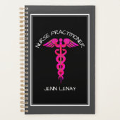 Medisch arts roze kaduceus Naam Planner (Voorkant)