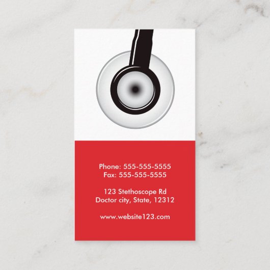 Medisch arts van stethoscoop visitekaartje (Achterkant)