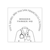 Medisch arts Witte jas retouradres Rubberstempel (Afrduk)