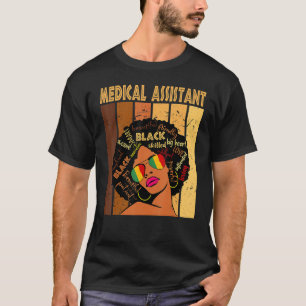 Medisch assistent Afro African American Black Hist T-shirt