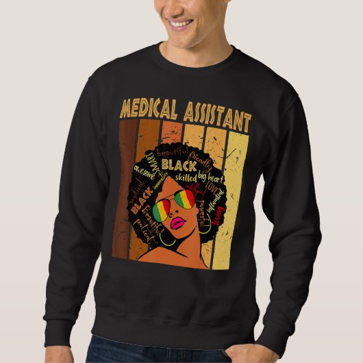Medisch assistent Afro African American Black Hist Trui (Voorkant)