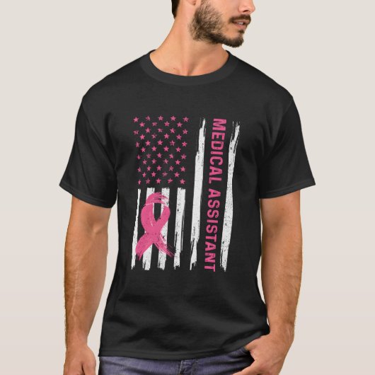 Medisch assistent Amerikaanse vlag verpleegkundige T-shirt (Voorkant)