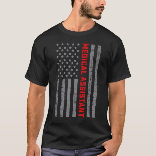 Medisch assistent Amerikaanse vlag voor mannen va T-shirt (Voorkant)