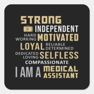Medisch assistent Assistenten Doctor in de verplee Vierkante Sticker