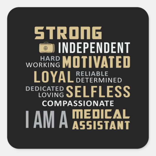 Medisch assistent Assistenten Doctor in de verplee Vierkante Sticker (Voorkant)