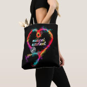 Medisch assistent Colorful Stethoscope Heart Nurse Tote Bag (Dichtbij)