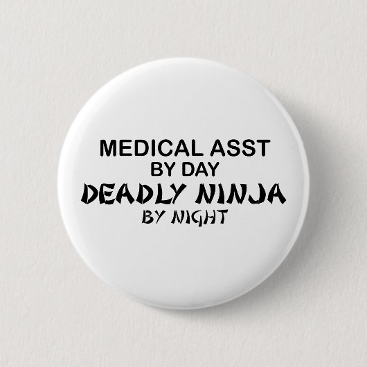 Medisch assistent Deadly Ninja Ronde Button 5,7 Cm (Voorkant)