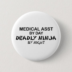 Medisch assistent Deadly Ninja Ronde Button 5,7 Cm