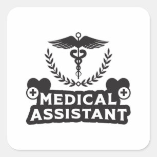 Medisch assistent Doctor Nurse Hospital Funny Vierkante Sticker