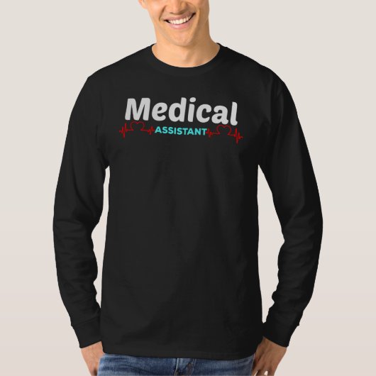 Medisch assistent elektrocardiogram ECG of ECG hoo T-shirt (Voorkant)