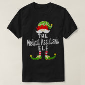 Medisch assistent Elf Group Kerstmis Funny Pajama T-shirt (Design voorkant)