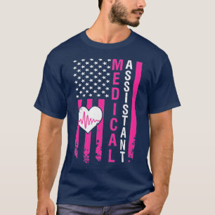 Medisch assistent geeft hartslag Roze Ameri T-shirt