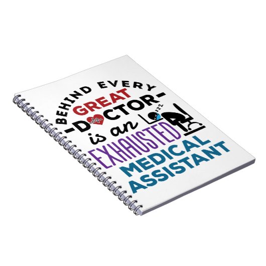 Medisch assistent geëxhausted Funny Appreciation Notitieboek (Rechterzijde)