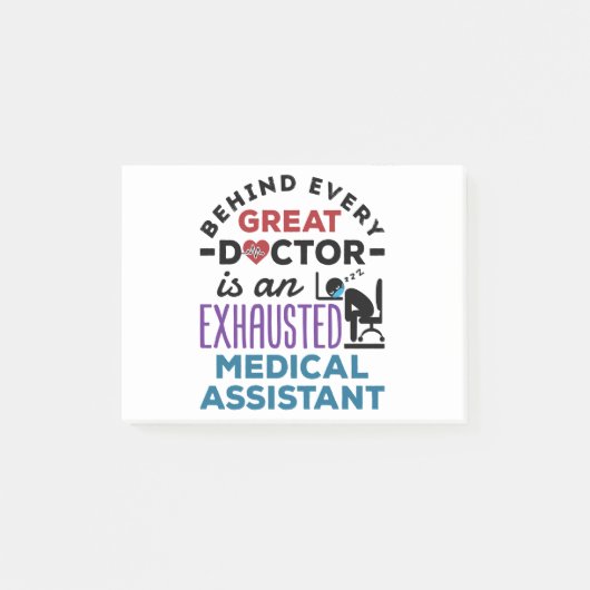 Medisch assistent geëxhausted Funny Appreciation Post-it® Notes (Voorkant)