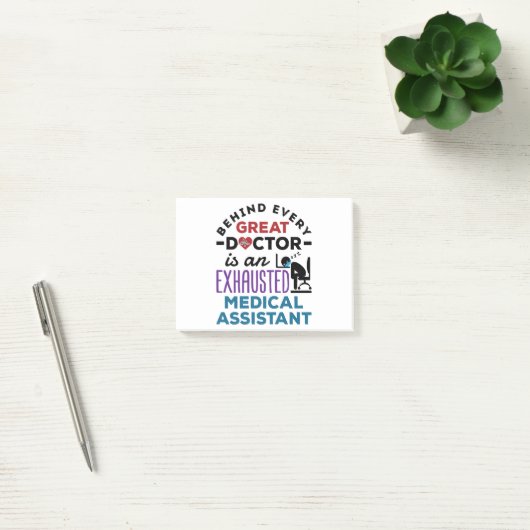Medisch assistent geëxhausted Funny Appreciation Post-it® Notes (Kantoor)