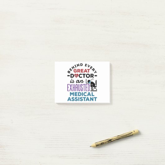 Medisch assistent geëxhausted Funny Appreciation Post-it® Notes (Op bureau)