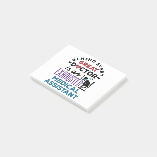 Medisch assistent geëxhausted Funny Appreciation Post-it® Notes (Schuin)