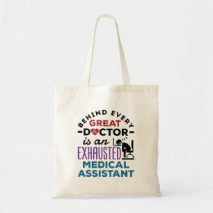 Medisch assistent geëxhausted Funny Appreciation Tote Bag