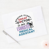Medisch assistent geëxhausted Funny Appreciation Vierkante Sticker (Envelop)