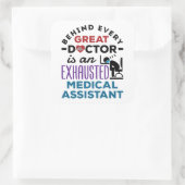 Medisch assistent geëxhausted Funny Appreciation Vierkante Sticker (Tas)