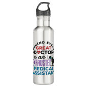 Medisch assistent geëxhausted Funny Appreciation Waterfles (Voorkant)
