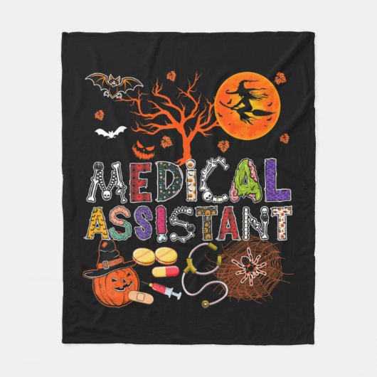 Medisch assistent Halloween Zombie Costume Scary P Fleece Deken (Voorkant)