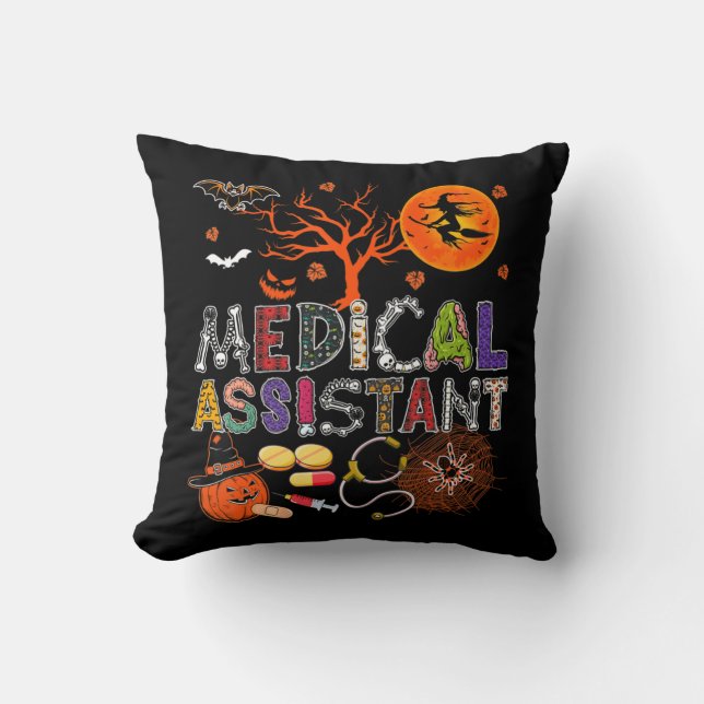 Medisch assistent Halloween Zombie Costume Scary P Kussen (Voorkant)