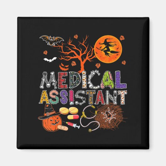 Medisch assistent Halloween Zombie Costume Scary P Magneet (Voorkant)