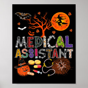 Medisch assistent Halloween Zombie Costume Scary P Poster