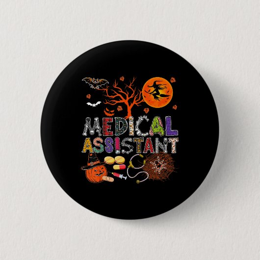 Medisch assistent Halloween Zombie Costume Scary P Ronde Button 5,7 Cm (Voorkant)