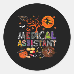 Medisch assistent Halloween Zombie Costume Scary P Ronde Sticker