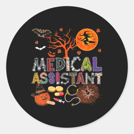 Medisch assistent Halloween Zombie Costume Scary P Ronde Sticker (Voorkant)