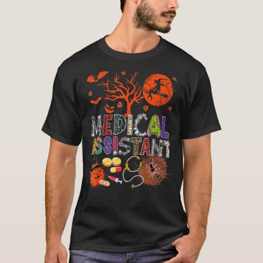 Medisch assistent Halloween Zombie Costume Scary P T-shirt (Voorkant)