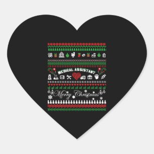 Medisch assistent kerstShirt Hart Sticker